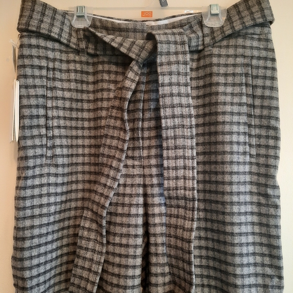 Aritzia Wilfred Tie-Front Wool Pant Check Plaid - Picture 8 of 16